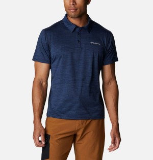 Columbia Alpine Chill Zero Men's Polo Shirt Navy | BEXMKG-682
