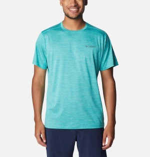 Columbia Alpine Chill Zero Short Sleeve Crew Men's T-Shirt Turquoise | VNKHCP-840