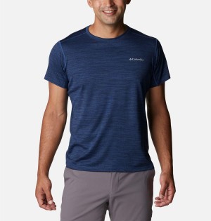 Columbia Alpine Chill Zero Short Sleeve Crew Men's T-Shirt Navy | INJXGF-867