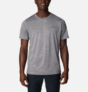 Columbia Alpine Chill Zero Short Sleeve Crew Men's T-Shirt Grey | GRXUAZ-631