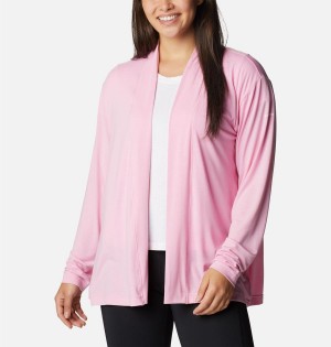 Columbia Anytime Knit Layering Long Sleeve Women's Shirt Pink | JTYEXD-846