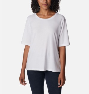 Columbia Anytime Knit Women's T-Shirt White | UKCYRW-046
