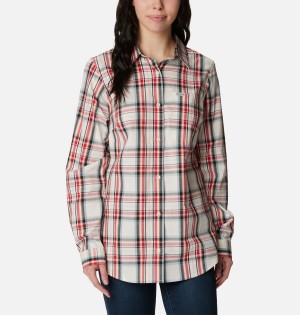 Columbia Anytime Patterned Long Sleeve Women's Shirt Multicolor | QKPMSI-943
