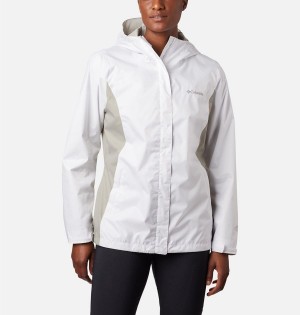 Columbia Arcadia II Women's Rain Jacket White | FWMHPI-496