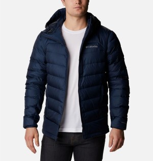 Columbia Autumn Park Hooded Insulated Men's Puffer Jacket Navy | QBSUHP-048