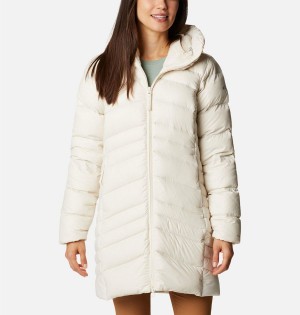 Columbia Autumn Park Hooded Mid Women's Puffer Jacket White | DUJXKR-860