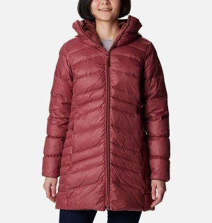 Columbia Autumn Park Hooded Mid Women's Puffer Jacket Red | IVZMYN-815