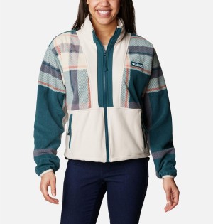 Columbia Back Bowl Full Zip Women's Fleece Jacket White | ISORVD-781