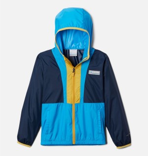 Columbia Back Bowl Hooded Windbreaker Kids' Jacket Navy | UIXWBS-102