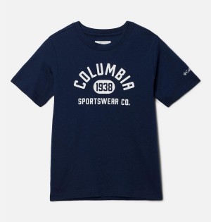 Columbia Basin Ridge Short Sleeve Graphic Kids' T-Shirt Navy | RICFQO-250