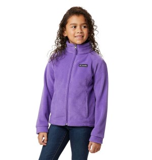 Columbia Benton Springs Fleece Kids' Jacket Purple | JHUVMR-360