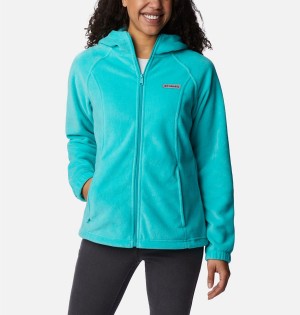 Columbia Benton Springs Full Zip Hoodie Women's Fleece Jacket Turquoise | ELASWN-951