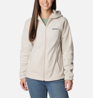 Columbia Benton Springs Full Zip Hoodie Women's Fleece Jacket White | CTGOKN-437