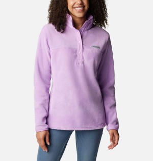 Columbia Benton Springs Half Snap Fleece Women's Pullover Purple | EVZQJK-176
