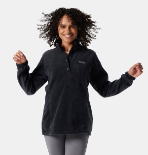 Columbia Benton Springs Half Snap Fleece Women's Pullover Black | CJSXBD-429
