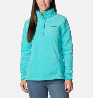 Columbia Benton Springs Half Snap Fleece Women's Pullover Turquoise | IXOHQS-731