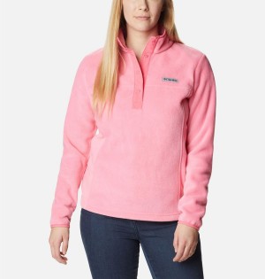 Columbia Benton Springs Half Snap Fleece Women's Pullover Pink | HJOSUF-361