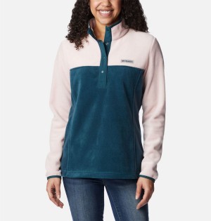 Columbia Benton Springs Half Snap Fleece Women's Pullover Turquoise | MYETIK-023