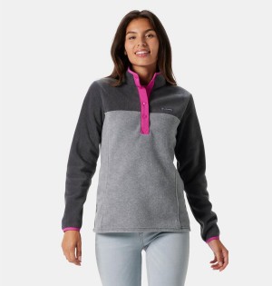 Columbia Benton Springs Half Snap Fleece Women's Pullover Grey | VQLZNT-506