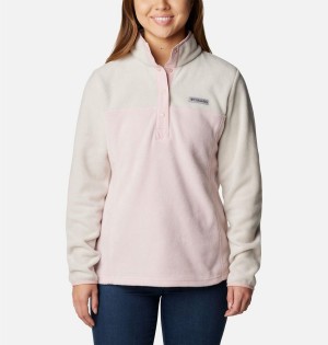 Columbia Benton Springs Half Snap Fleece Women's Pullover Pink | IRUBTQ-916