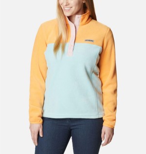 Columbia Benton Springs Half Snap Fleece Women's Pullover Turquoise | HBEPDW-392