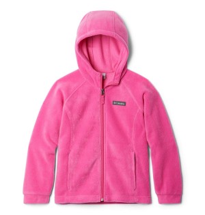 Columbia Benton Springs II Hooded Fleece Kids' Jacket Pink | QLBXAJ-905
