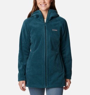 Columbia Benton Springs II Long Hoodie Women's Fleece Jacket Turquoise | SDOYHR-721