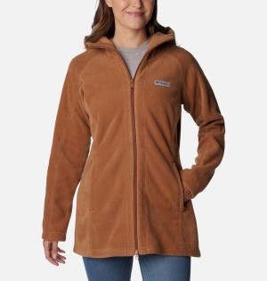 Columbia Benton Springs II Long Hoodie Women's Fleece Jacket Brown | QJKFPW-809