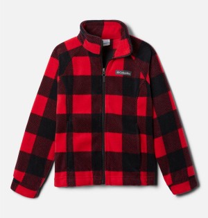 Columbia Benton Springs II Printed Fleece Kids' Jacket Red | WBKHRS-506