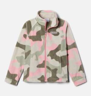 Columbia Benton Springs II Printed Fleece Kids' Jacket Pink | SNARUP-513