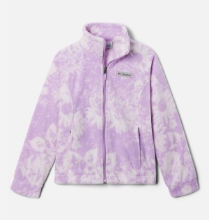 Columbia Benton Springs II Printed Fleece Kids' Jacket Purple | EIVJZC-104