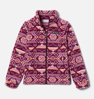 Columbia Benton Springs II Printed Fleece Kids' Jacket Purple | LYFJDM-705