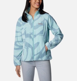 Columbia Benton Springs Printed Full Zip Women's Fleece Jacket Turquoise | KODRJS-360
