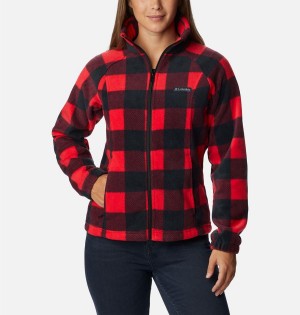 Columbia Benton Springs Printed Full Zip Women's Fleece Jacket Red | QEOWLS-862