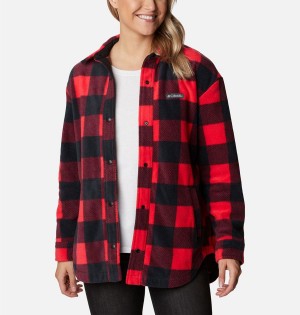 Columbia Benton Springs Shirt Women's Fleece Jacket Red | WCDSFH-132