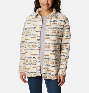 Columbia Benton Springs Shirt Women's Fleece Jacket White | HQGCZM-097