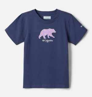 Columbia Bessie Butte Short Sleeve Graphic Kids' T-Shirt Navy | ZXCIQO-471