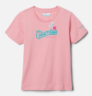 Columbia Bessie Butte Short Sleeve Graphic Kids' T-Shirt Pink | EPSKRW-253