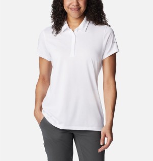 Columbia Birdie Golf Polo Women's T-Shirt White | ZEQKLD-635