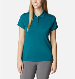Columbia Birdie Golf Polo Women's T-Shirt Turquoise | FOBDXM-035