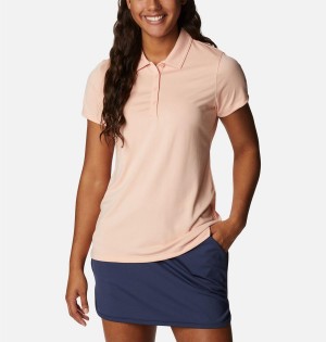 Columbia Birdie Golf Polo Women's T-Shirt Coral | KGAFSP-853
