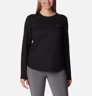 Columbia Bliss Ascent Long Sleeve Women's T-Shirt Black | AIZXGL-463