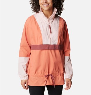 Columbia Boundless Trek Anorak Women's Windbreaker Coral | ZMEFHD-281