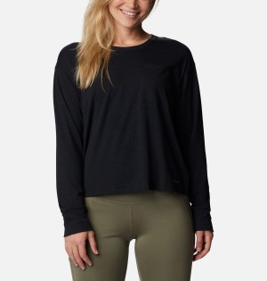 Columbia Boundless Trek Long Sleeve Women's T-Shirt Black | YHRIDZ-906