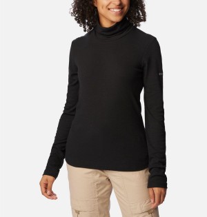 Columbia Boundless Trek Ribbed Turtleneck Long Sleeve Women's T-Shirt Black | YEPSAQ-794