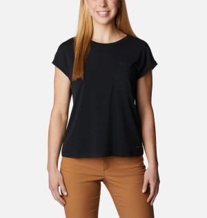 Columbia Boundless Trek Women's T-Shirt Black | AQNUGX-318