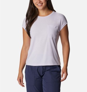 Columbia Boundless Trek Women's T-Shirt Purple | QUZBYI-248