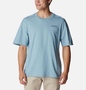 Columbia Break It Down Men's T-Shirt Blue | JKLQVP-276
