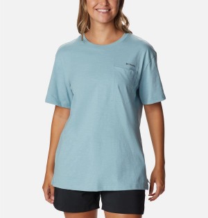 Columbia Break It Down Women's T-Shirt Blue | LFYDPJ-482