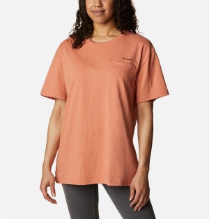 Columbia Break It Down Women's T-Shirt Orange | TVSMKD-190
